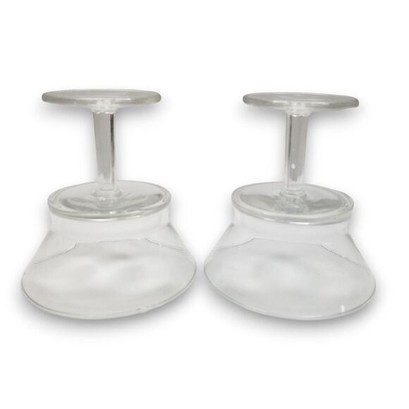 Clear Glass Dessert Pudding Tapioca Jello Yogurt Cups Two 7oz. 4 Inch Diameter - Picture 2 of 6